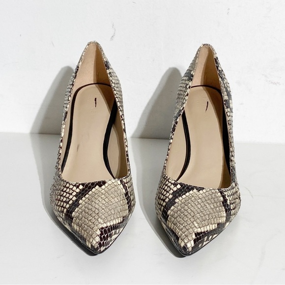 New Ted Baker Alesiya Snakeskin-Print Leather Heels Court Shoes size 39.5 - Picture 3 of 8